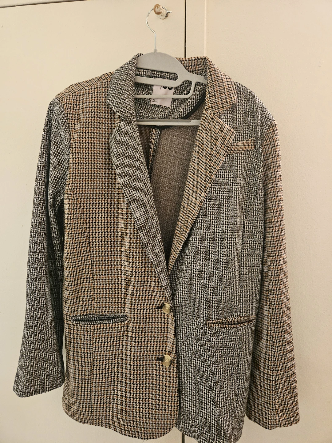 SO Black & Tan Plaid Blazer - Size XS
