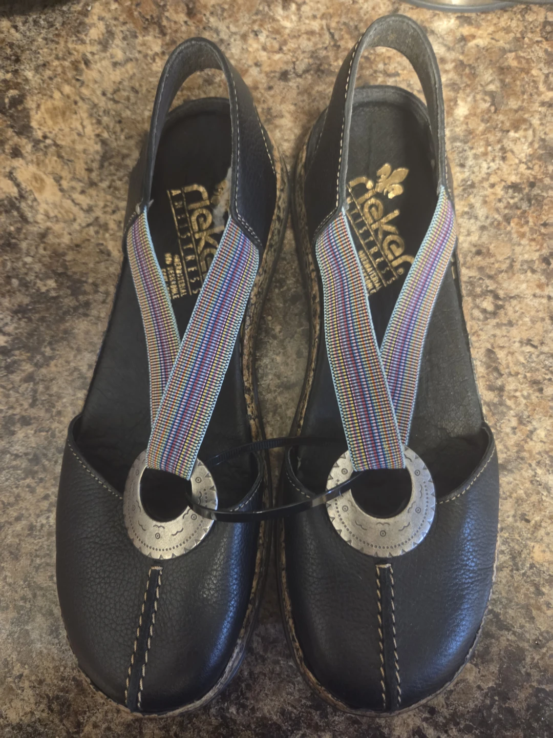Rieker Women's Black Slingback Sandals Size 40
