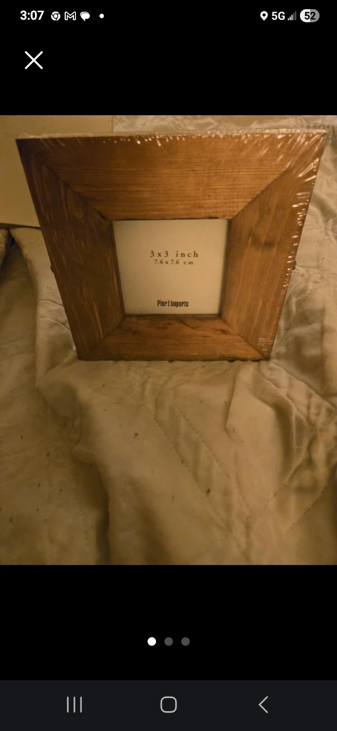 Pier 1 Imports 3x3 inch Wood Photo Frame