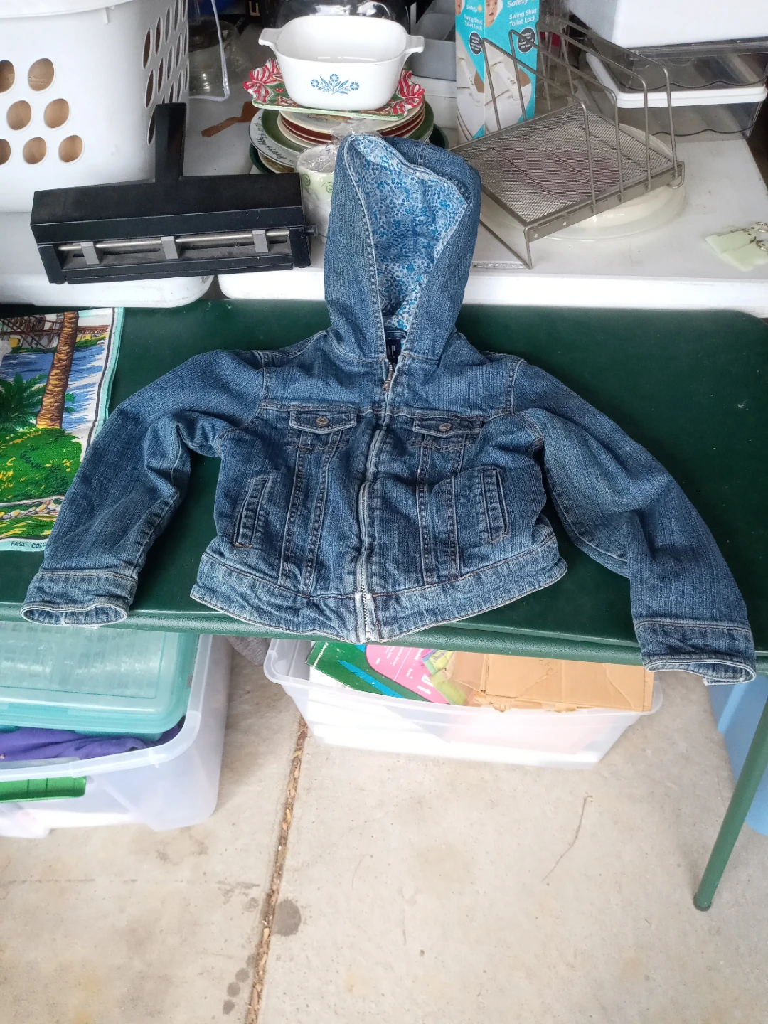 Gap Kids Denim Jean Jacket with Hood Size M (8)