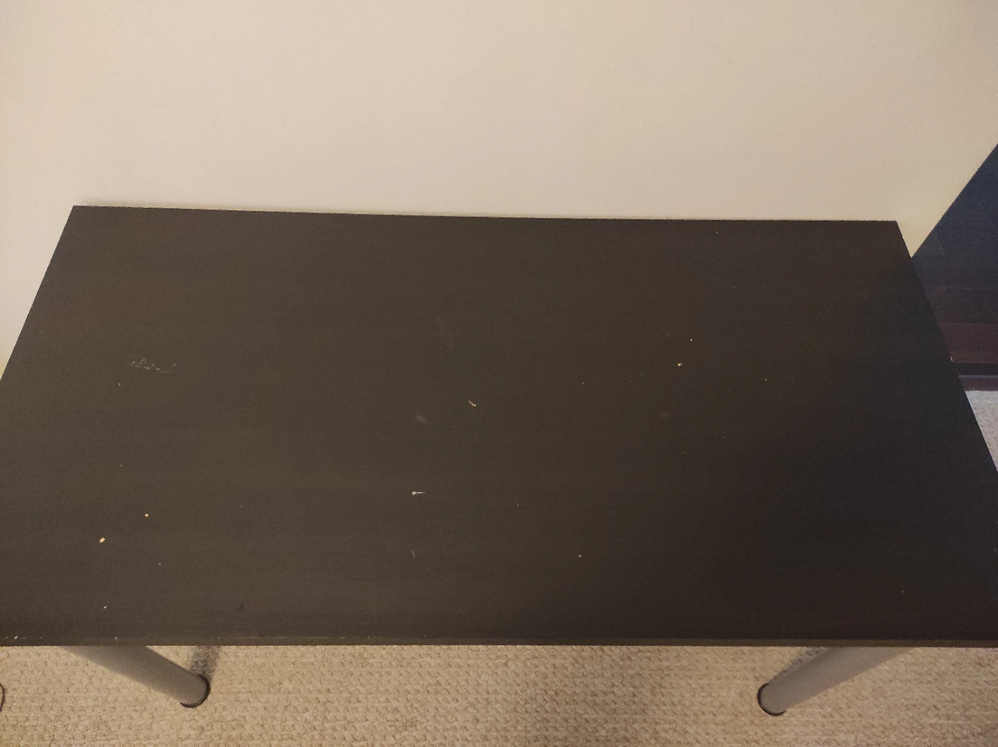 Black writing desk with silver legs - photo 2