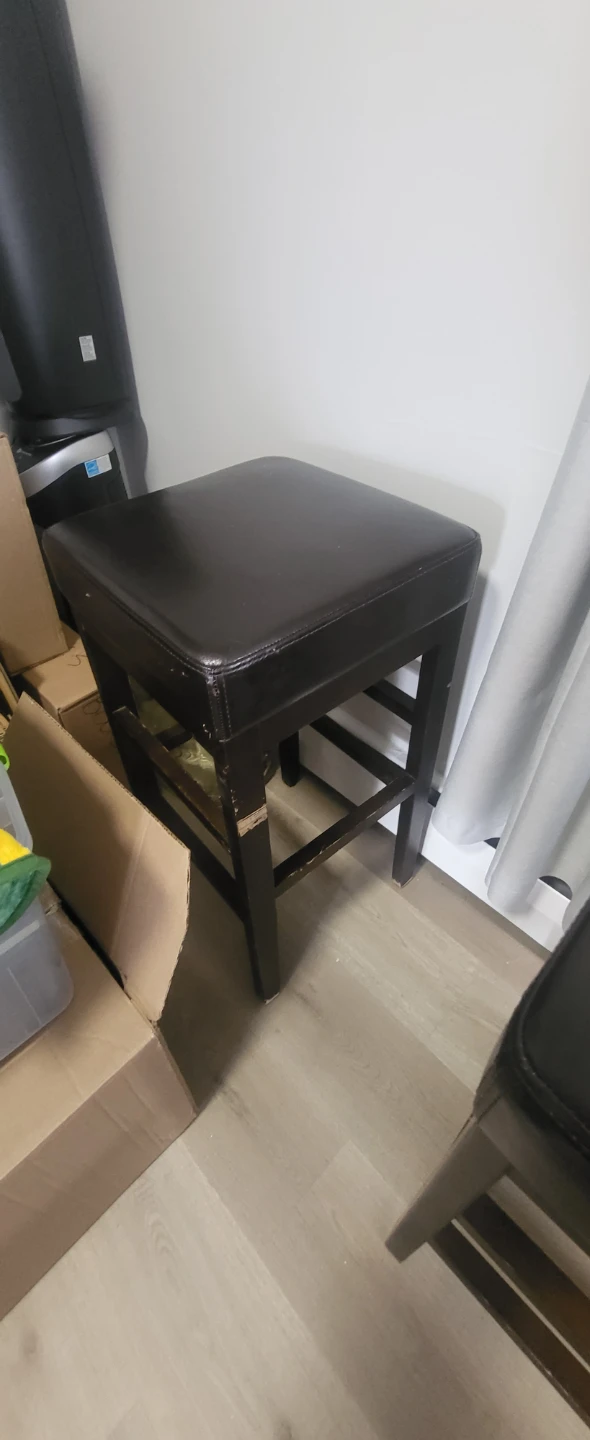 Dark Brown Faux Leather Bar Stools - photo 4