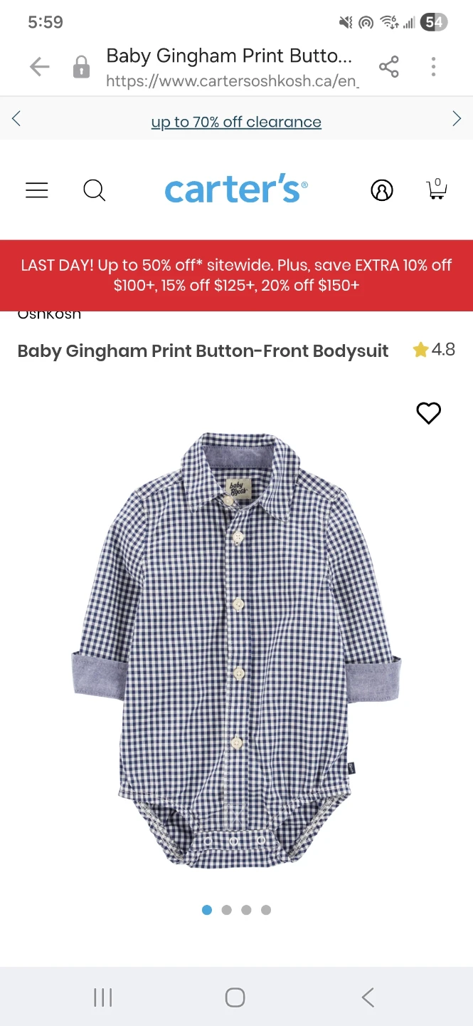 Carter's Gingham Onesie - photo 2