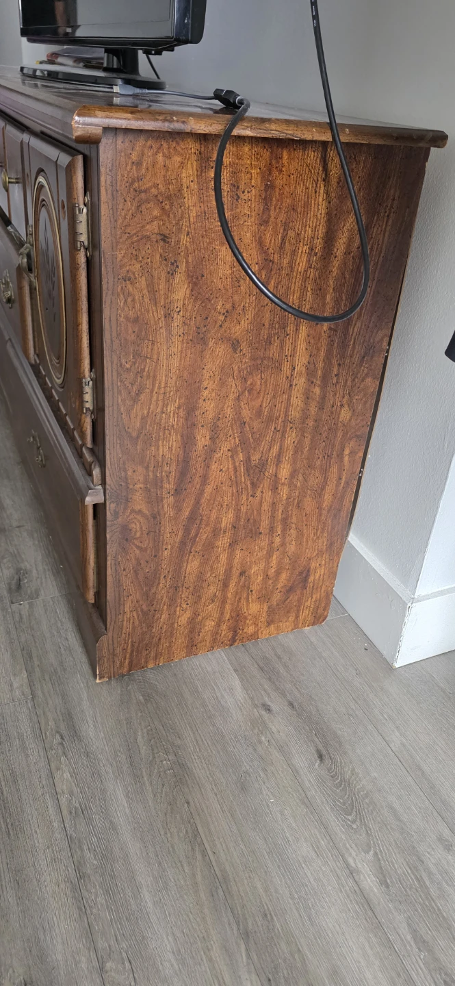 Wooden Dresser with Oval Inlay