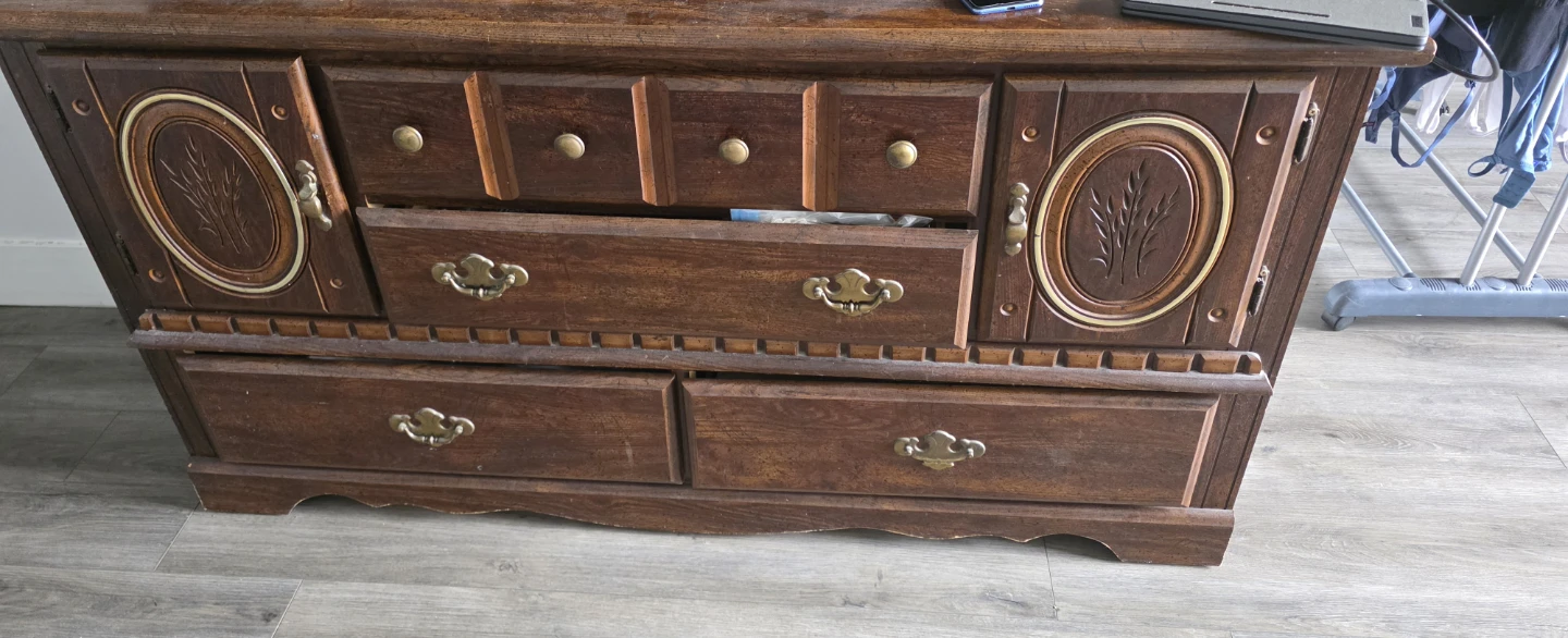 Wooden Dresser with Oval Inlay - photo 2