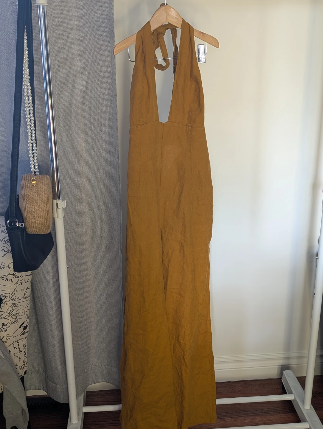 Wilfred Linen Halter Jumpsuit Size 0 - photo 2