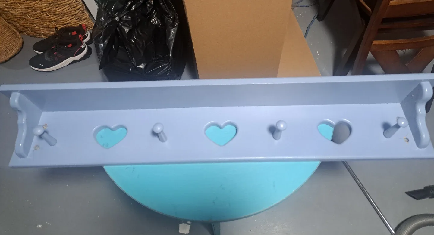 Blue Shelf with Hearts