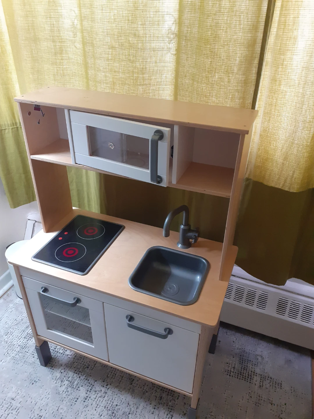 IKEA Wooden Play Kitchen with Sink and Stove