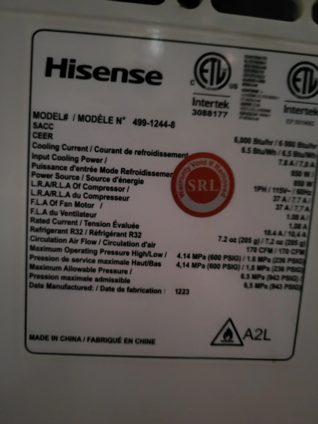 Hisense Portable Air Conditioner - photo 2