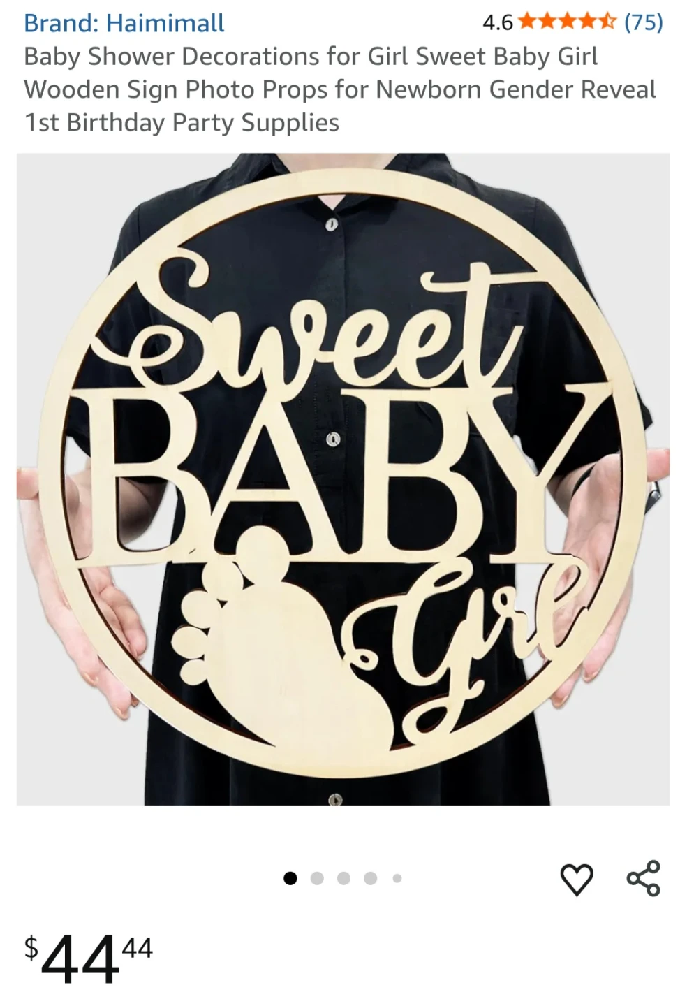 Sweet Baby Girl Wooden Hanging Sign