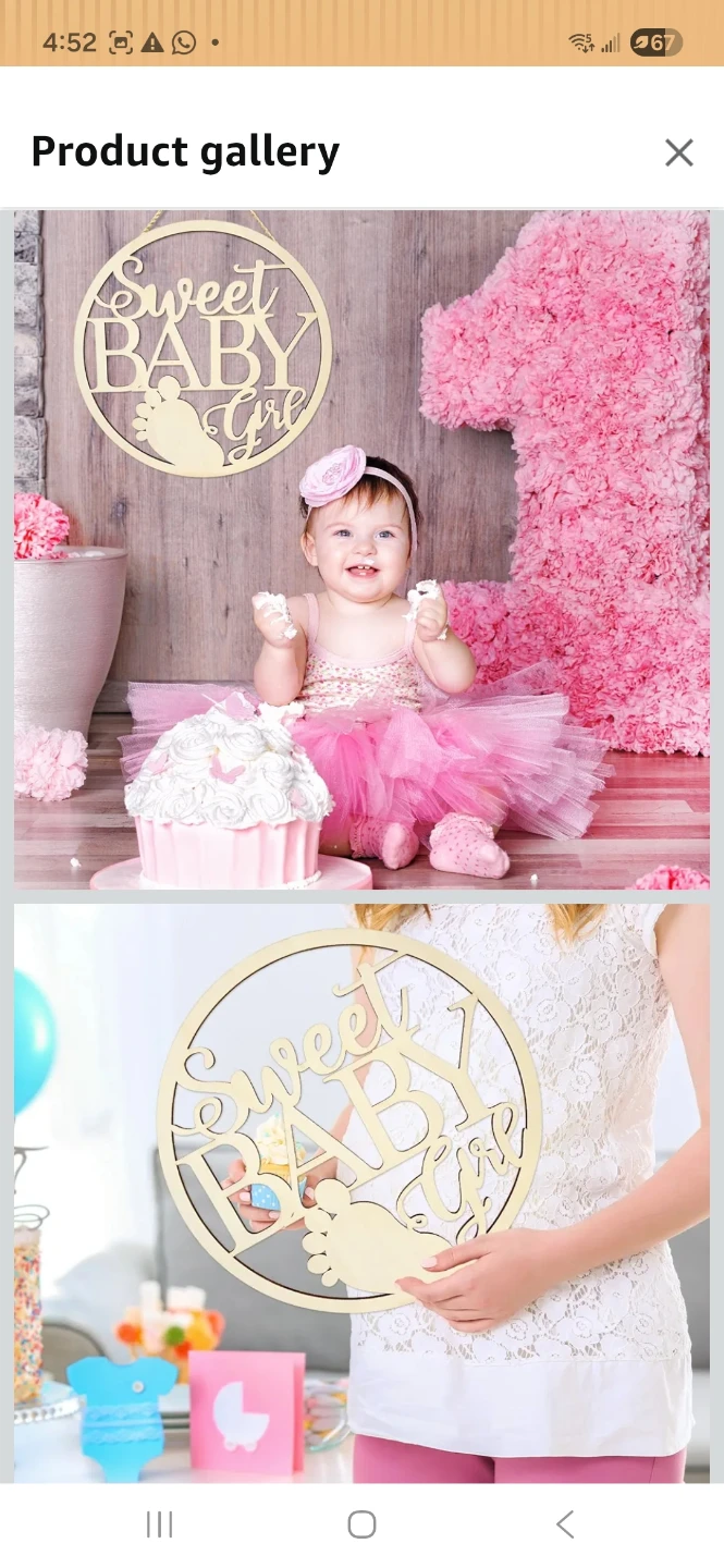 Sweet Baby Girl Wooden Hanging Sign - photo 5