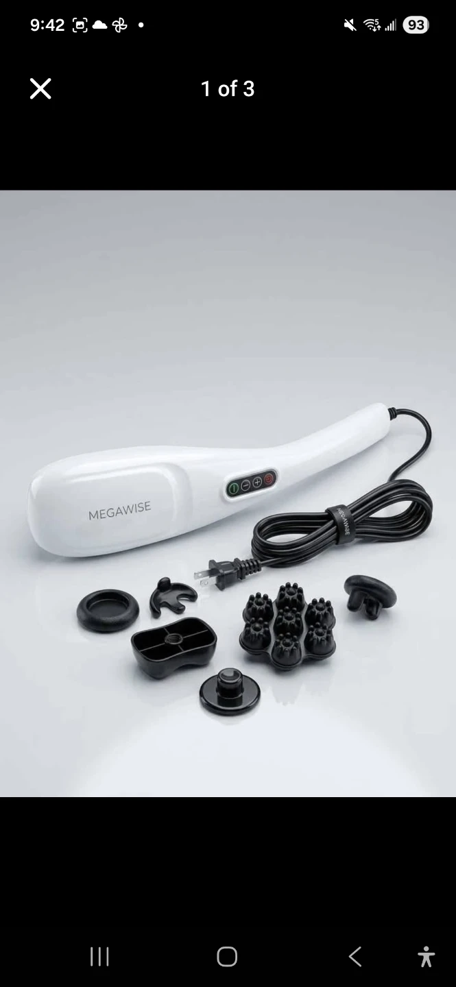 MEGAwise Handheld Deep Percussion Massager with Attachments