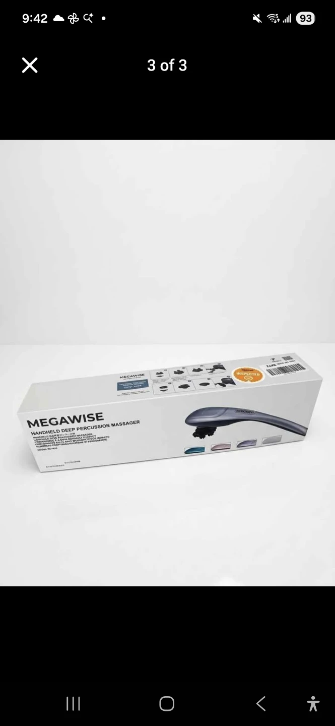 MEGAwise Handheld Deep Percussion Massager with Attachments - photo 3