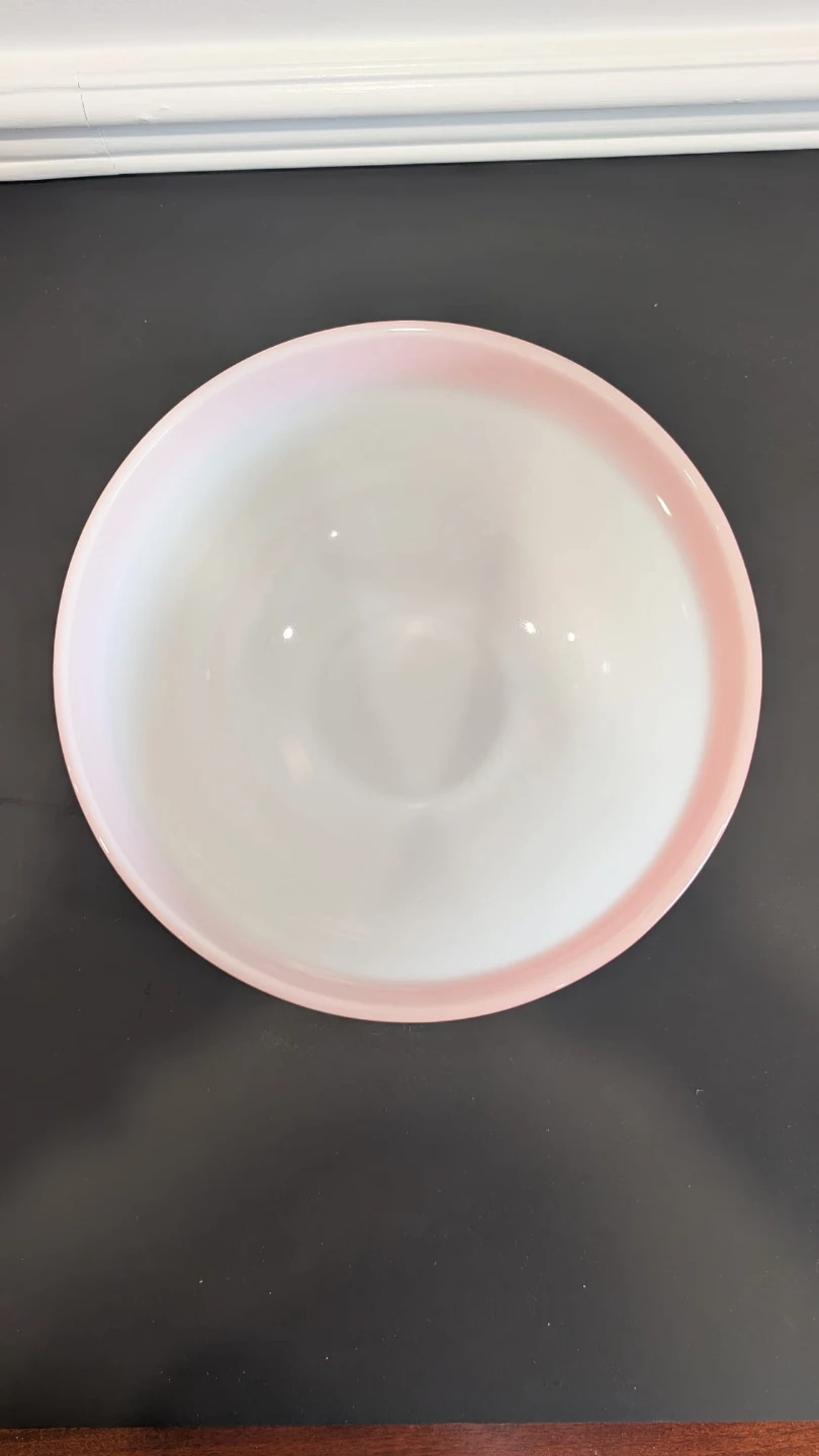 Fire King Colonial Pink Band mixing bowl - photo 3