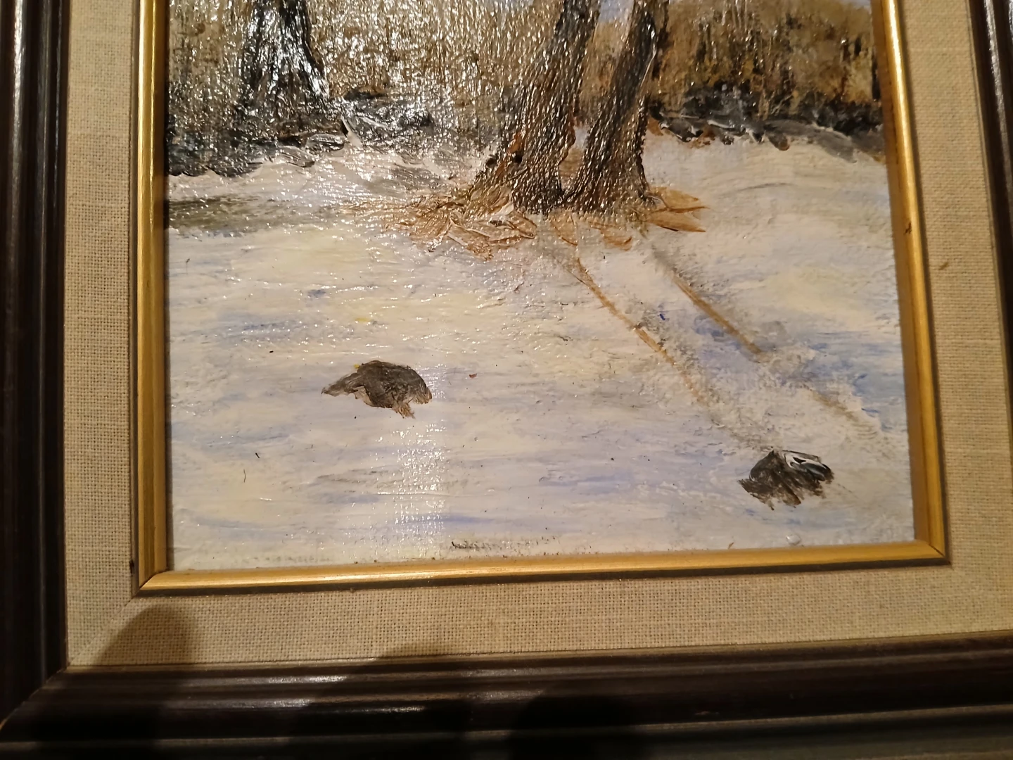 Framed Winter Landscape Painting - photo 2