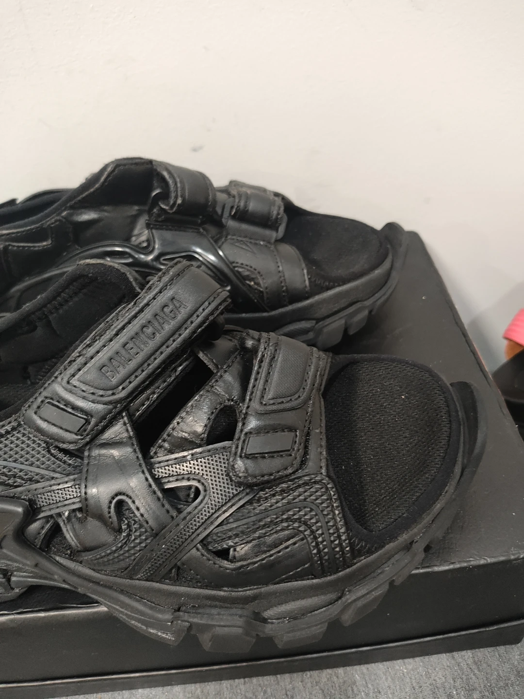 Balenciaga Black Track Sandals