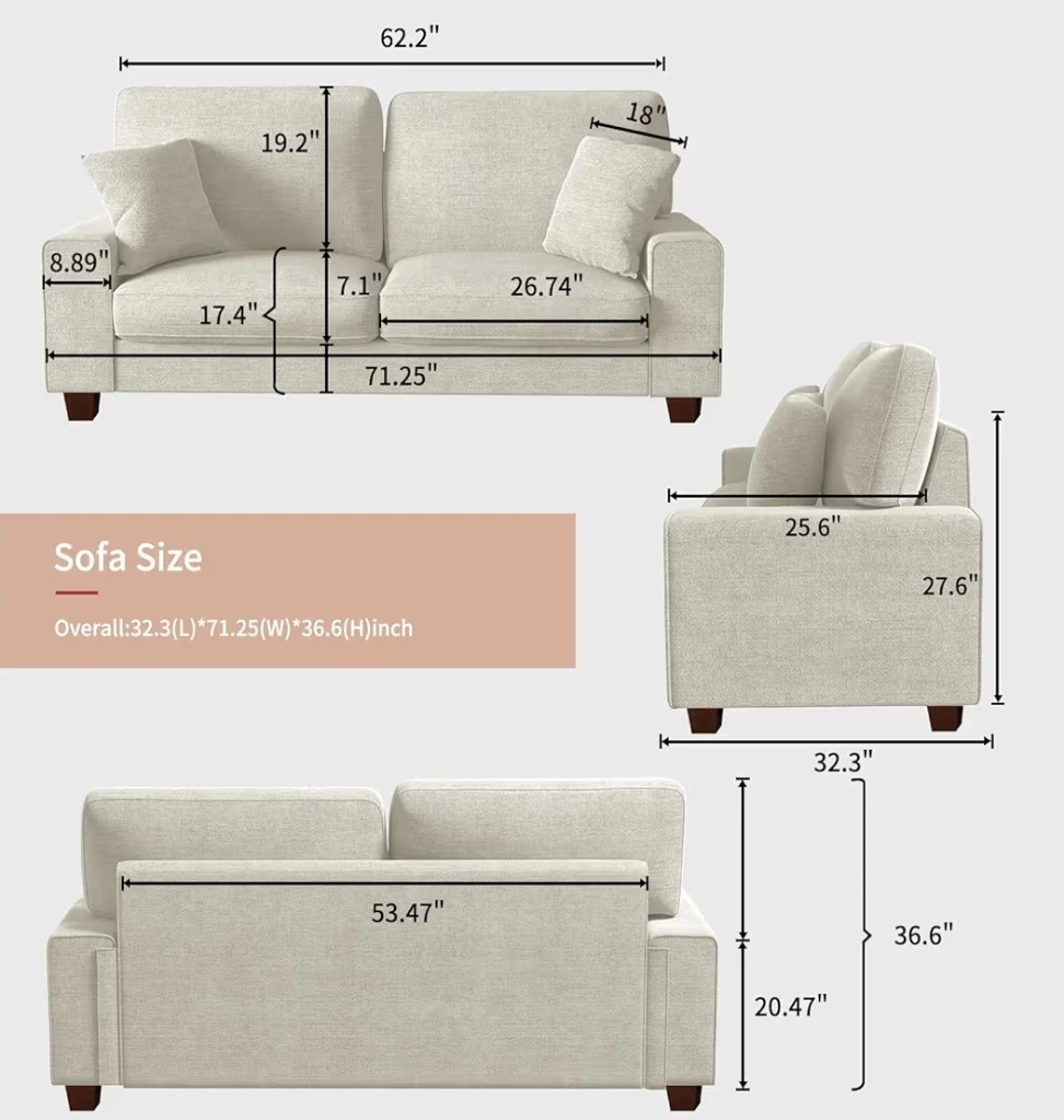 Beige 2-Seater sofar - photo 2