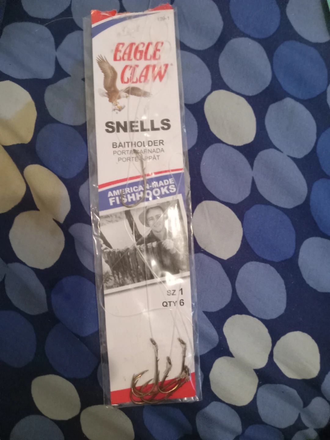 Eagle Claw Snells Fish Hooks Size 1 - Qty 6