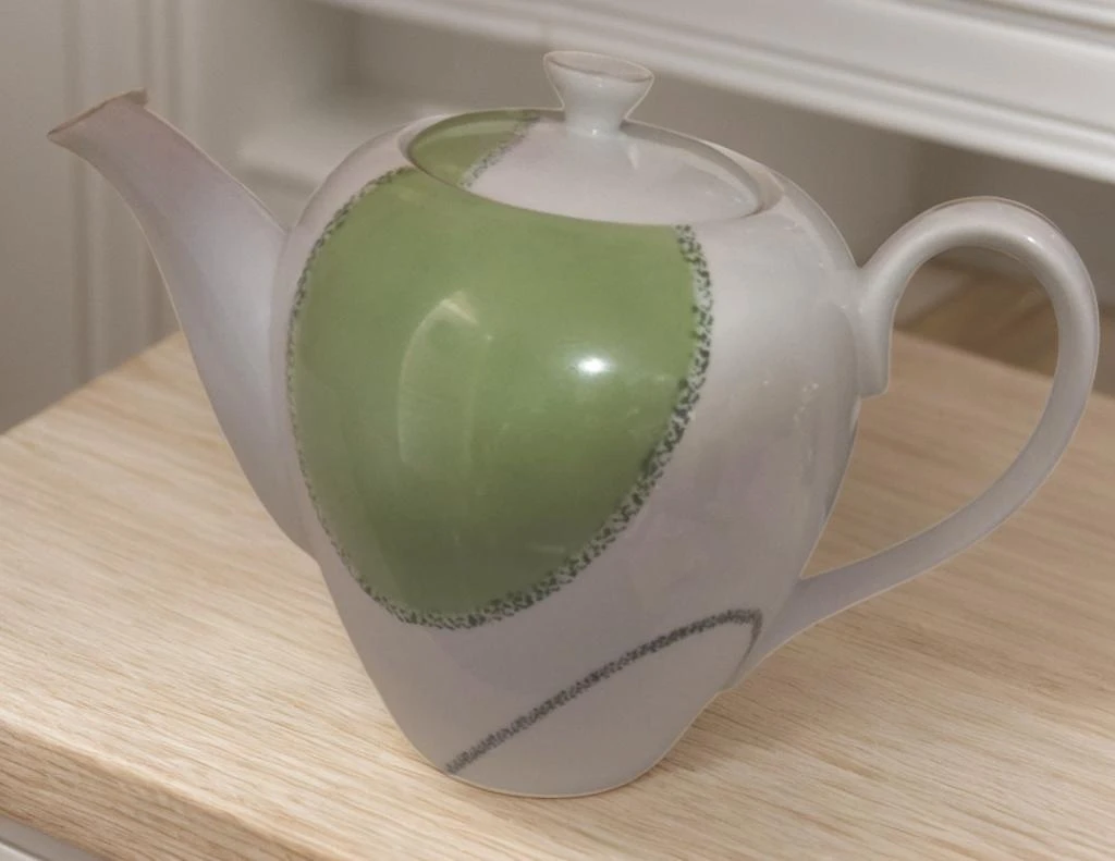 🥕Ceramic Kettle Teapot with Green Accent