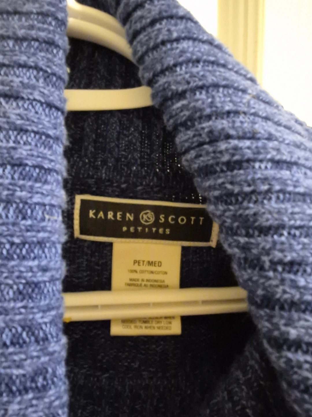 Karen Scott Petites Blue Knit Turtleneck Sweater PET/MED - photo 5