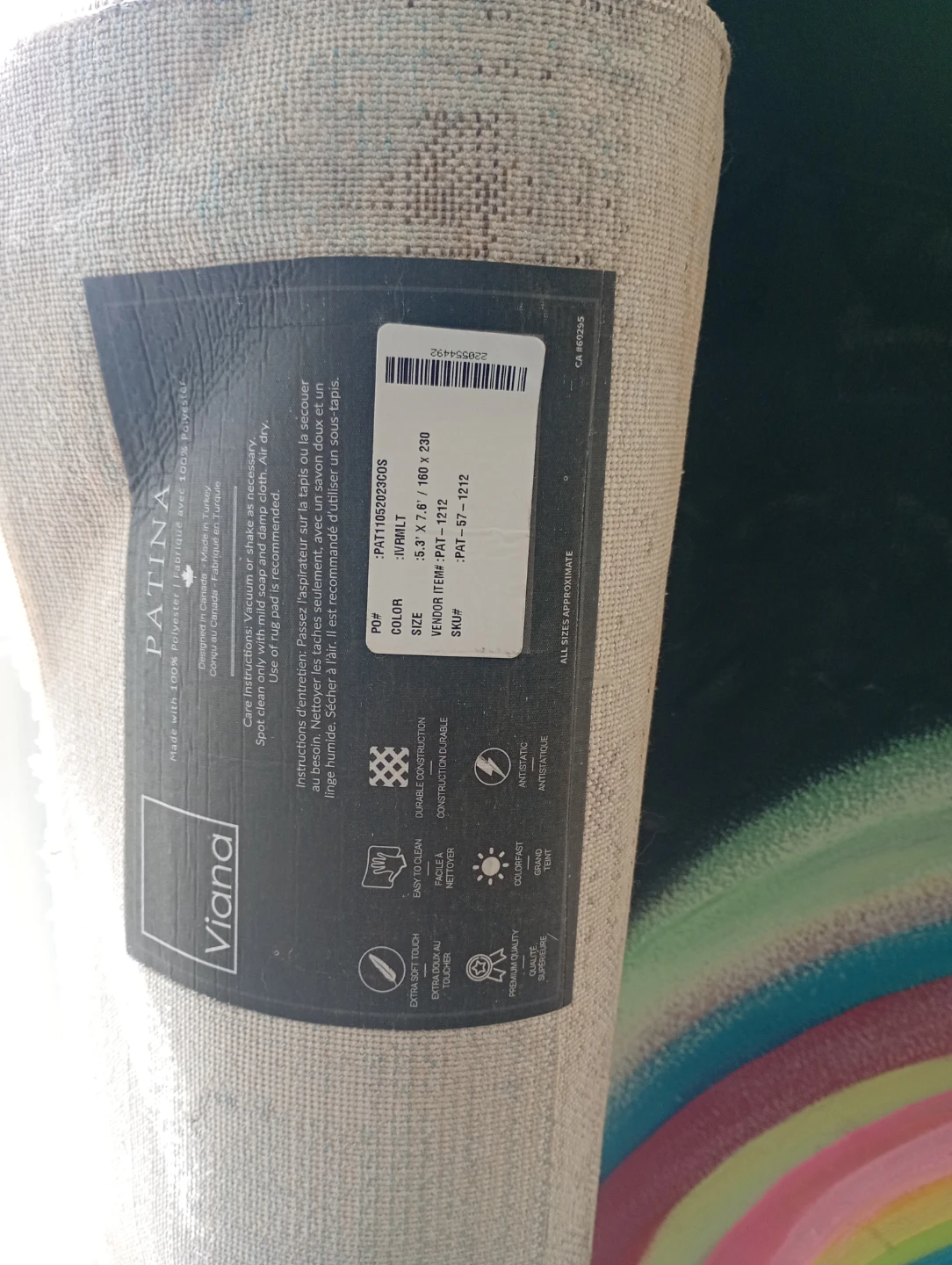PATINA Viana Area Rug 5'3" x 7'6" (Very Clean No Stains) - photo 2