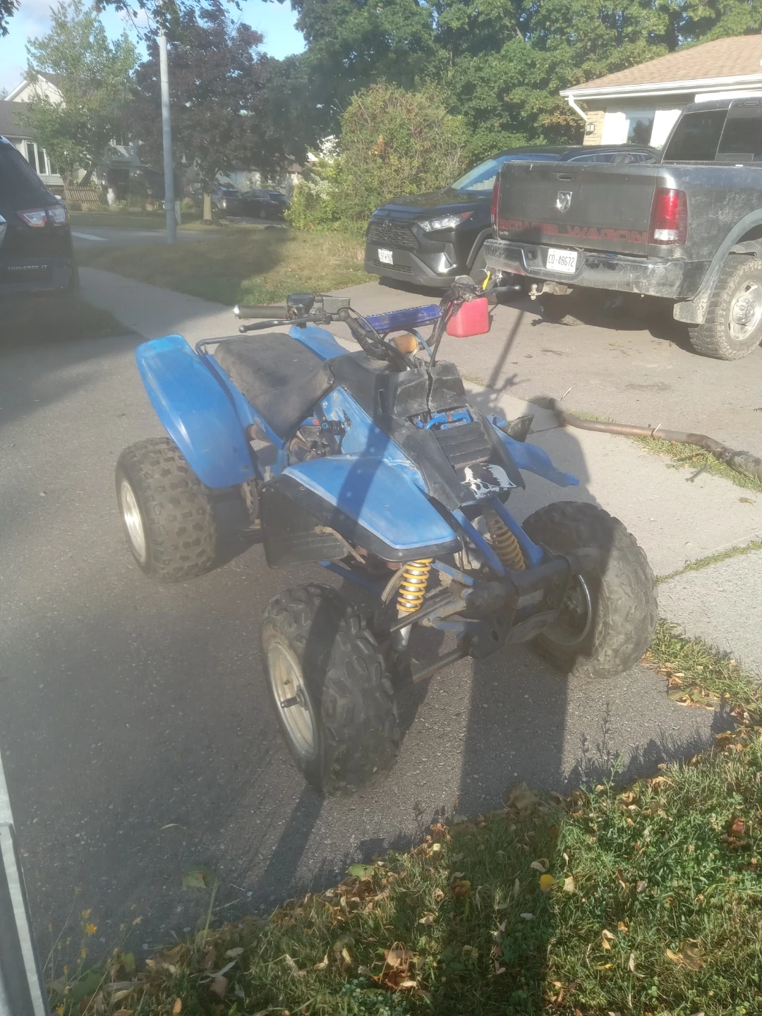 Blue Four Wheeler ATV