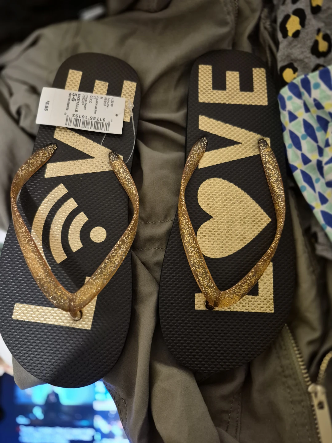 Youth Size M Gold Flip Flops - photo 2