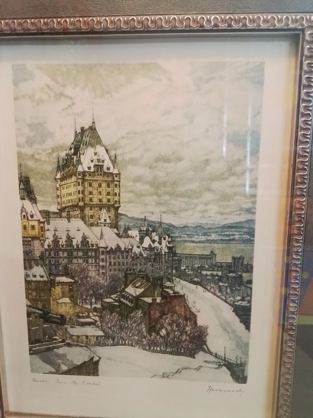 Signed colour etching on paper Nicholas Hornyansky "Quebec - photo 2