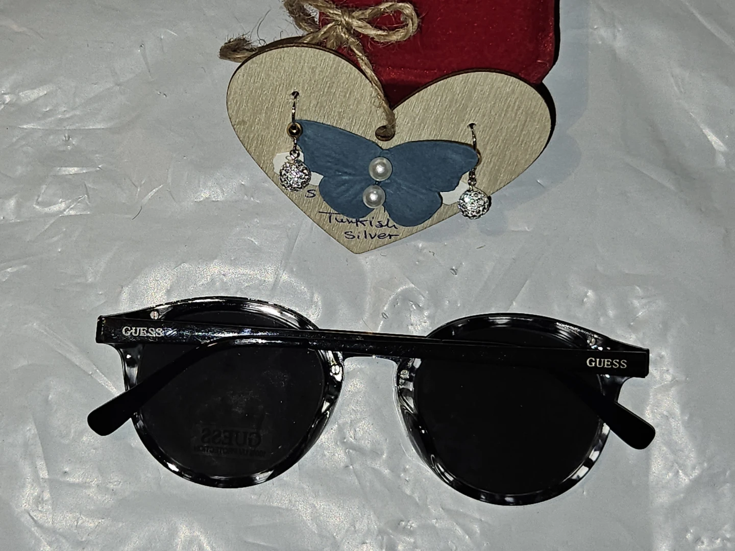 Guess Sunglasses/ S925 Italian silver cluster CubicZirconia