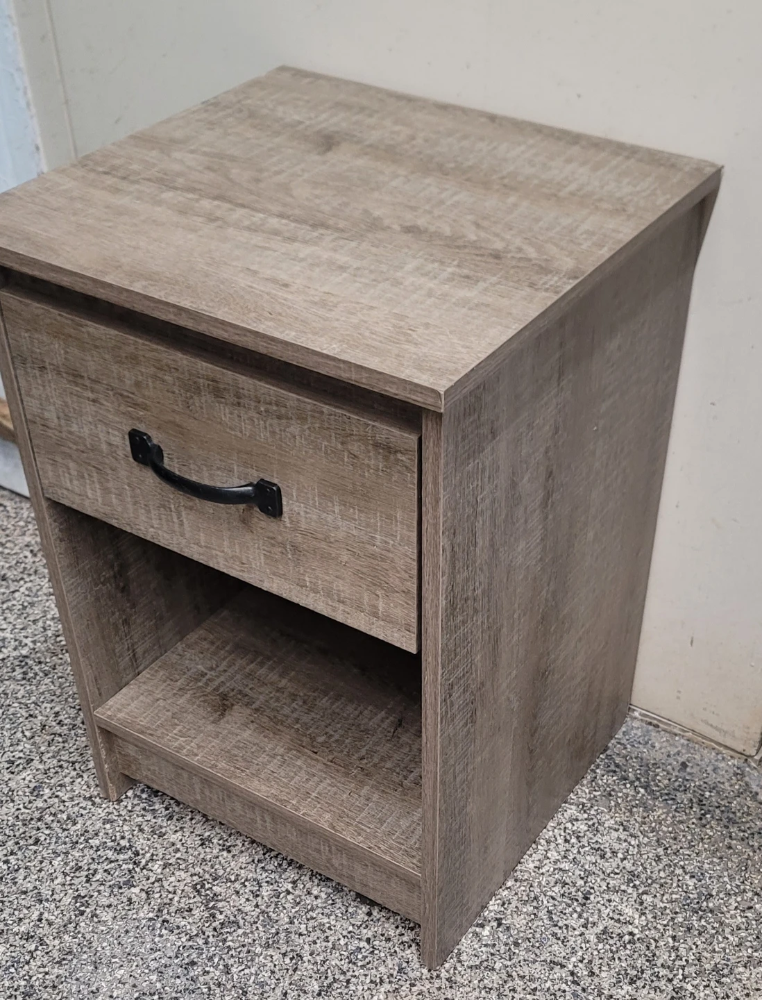 Wood Grain Nightstand with Drawer - photo 2