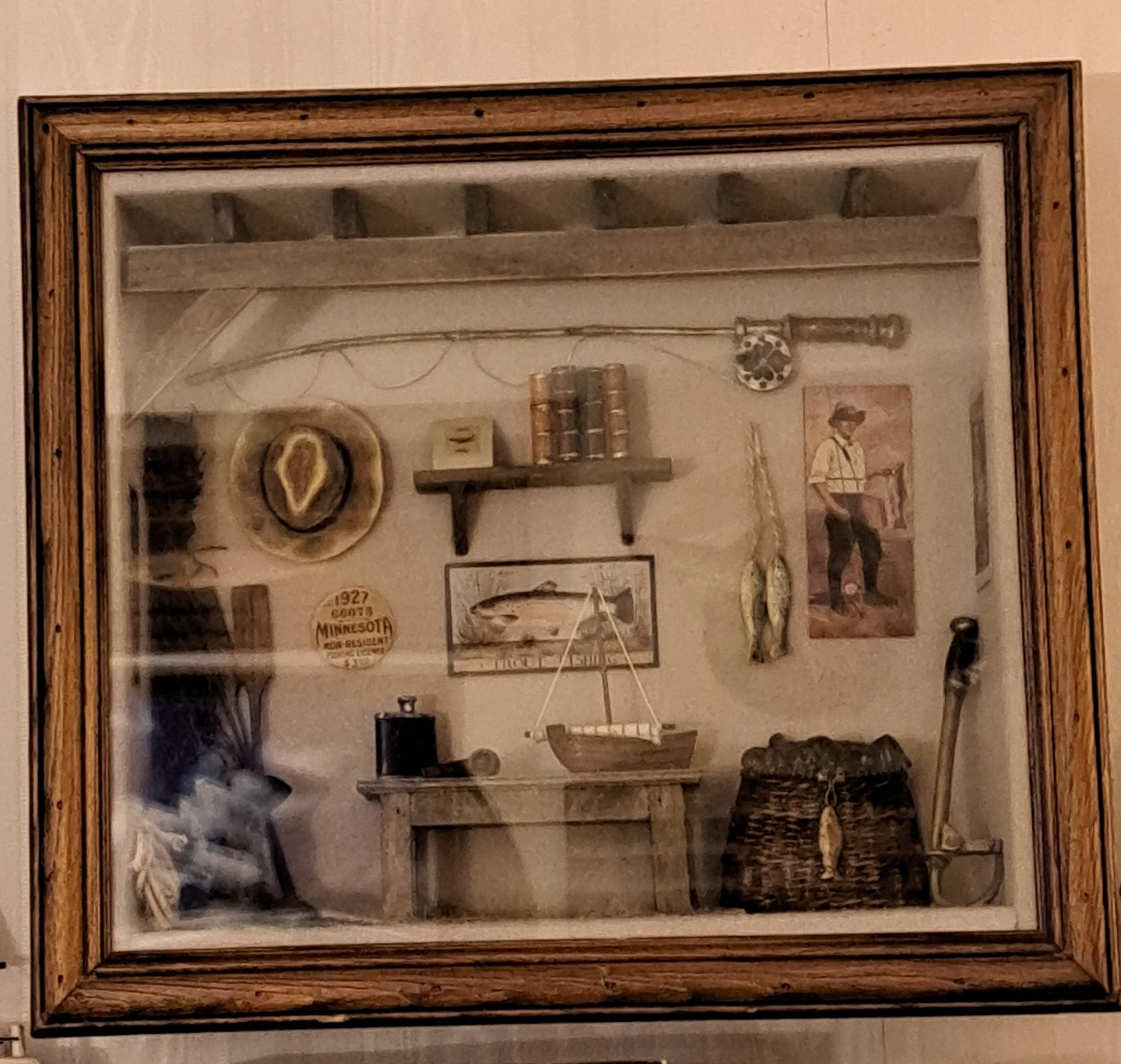 Diorama Shadow Box with Fishing Theme