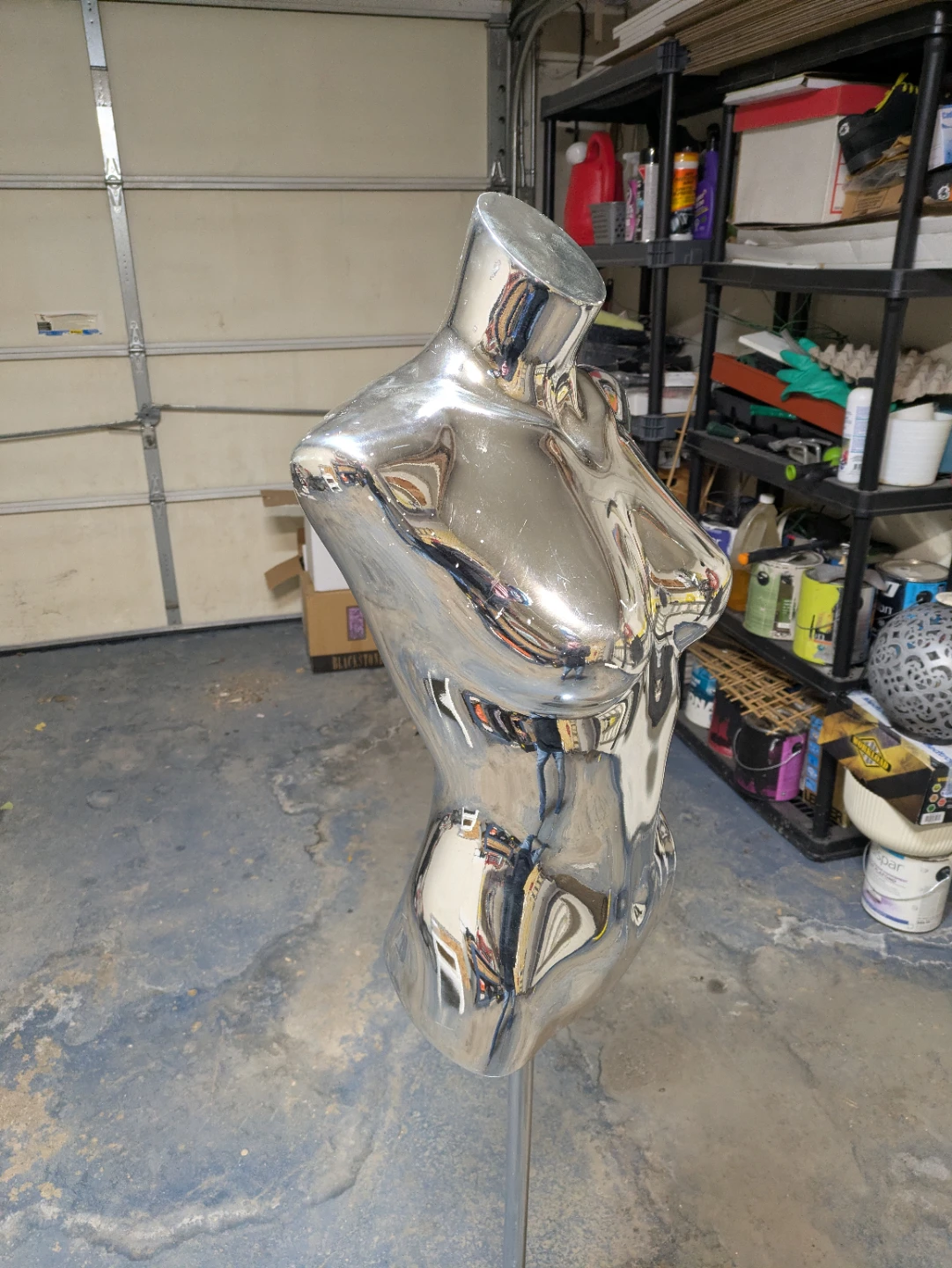 Chrome Torso Mannequin Display Form