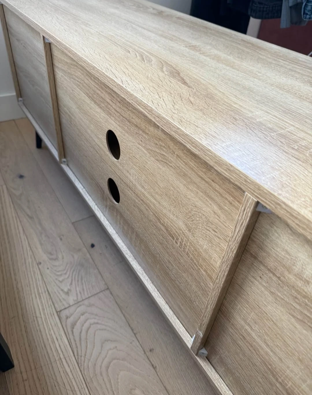 Wood Entertainment TV Stand with Cabinet Doors - photo 3
