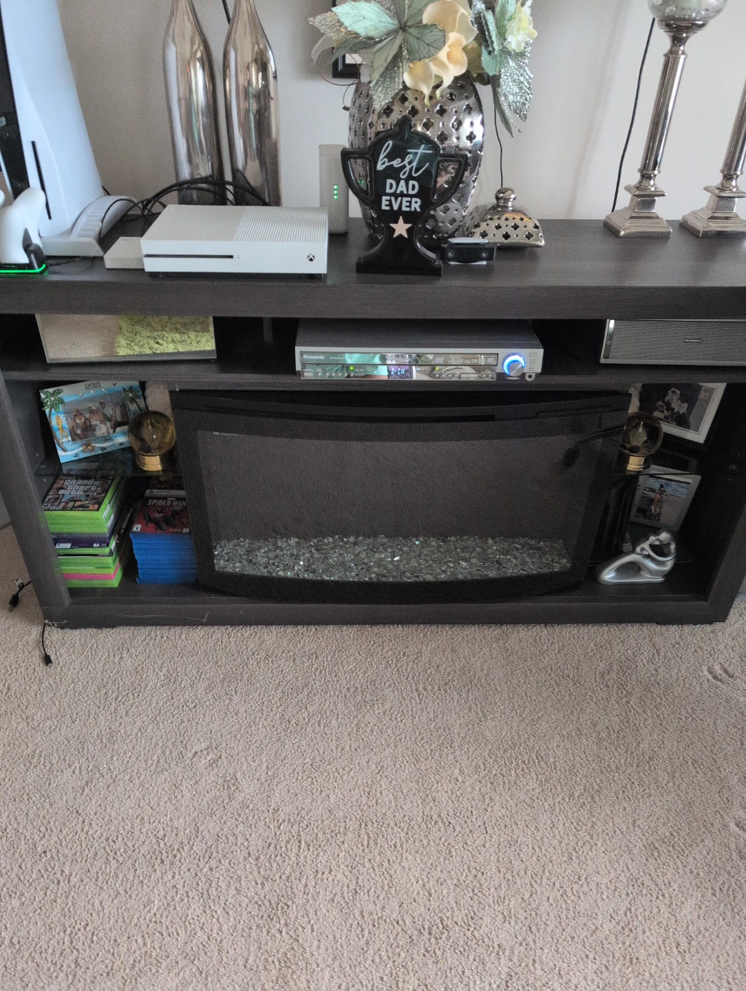 Entertainment center with electric fireplace - photo 3