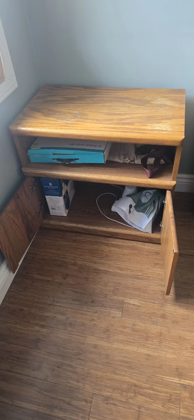 Wooden Side Table with Cabinet - photo 2