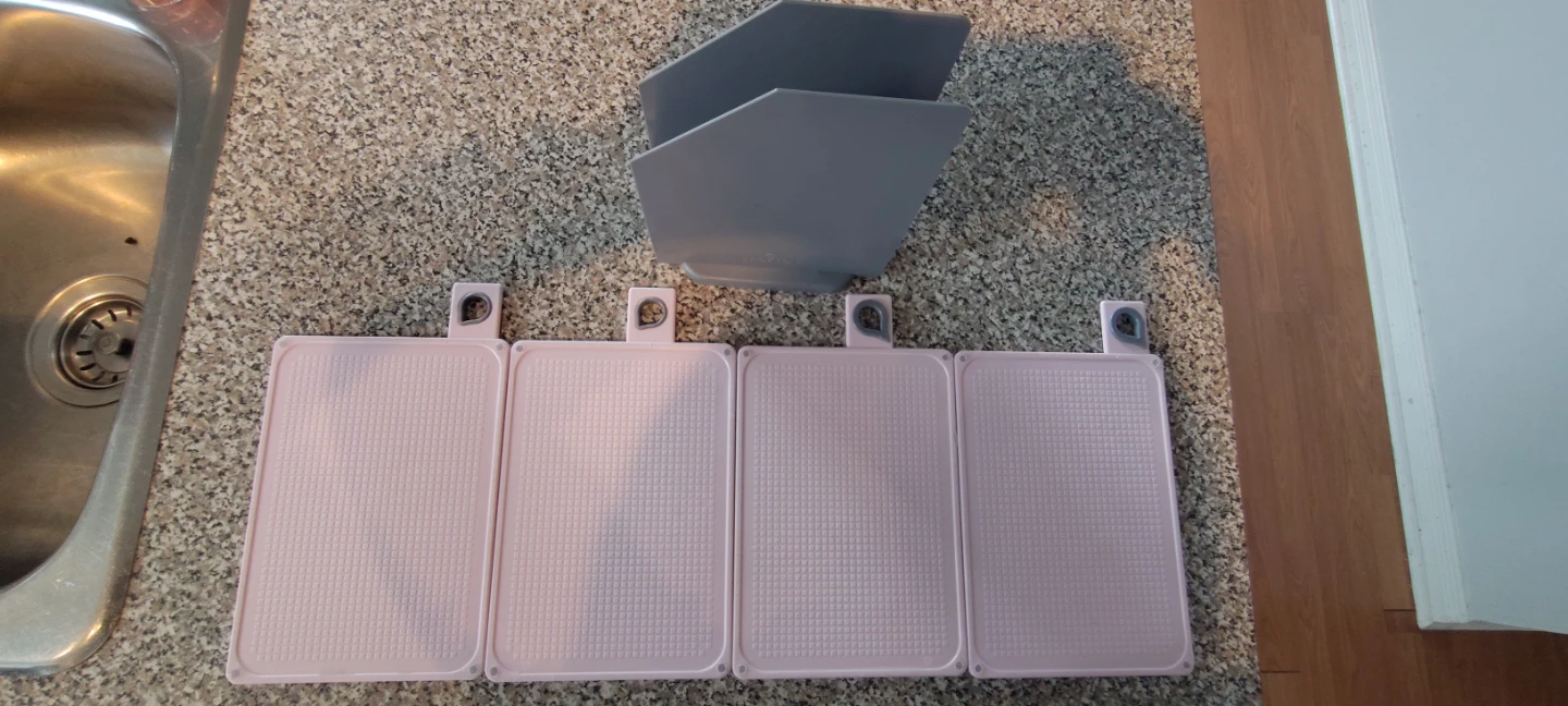 Set of 4 Plastic Cutting Boards with Holder - photo 4