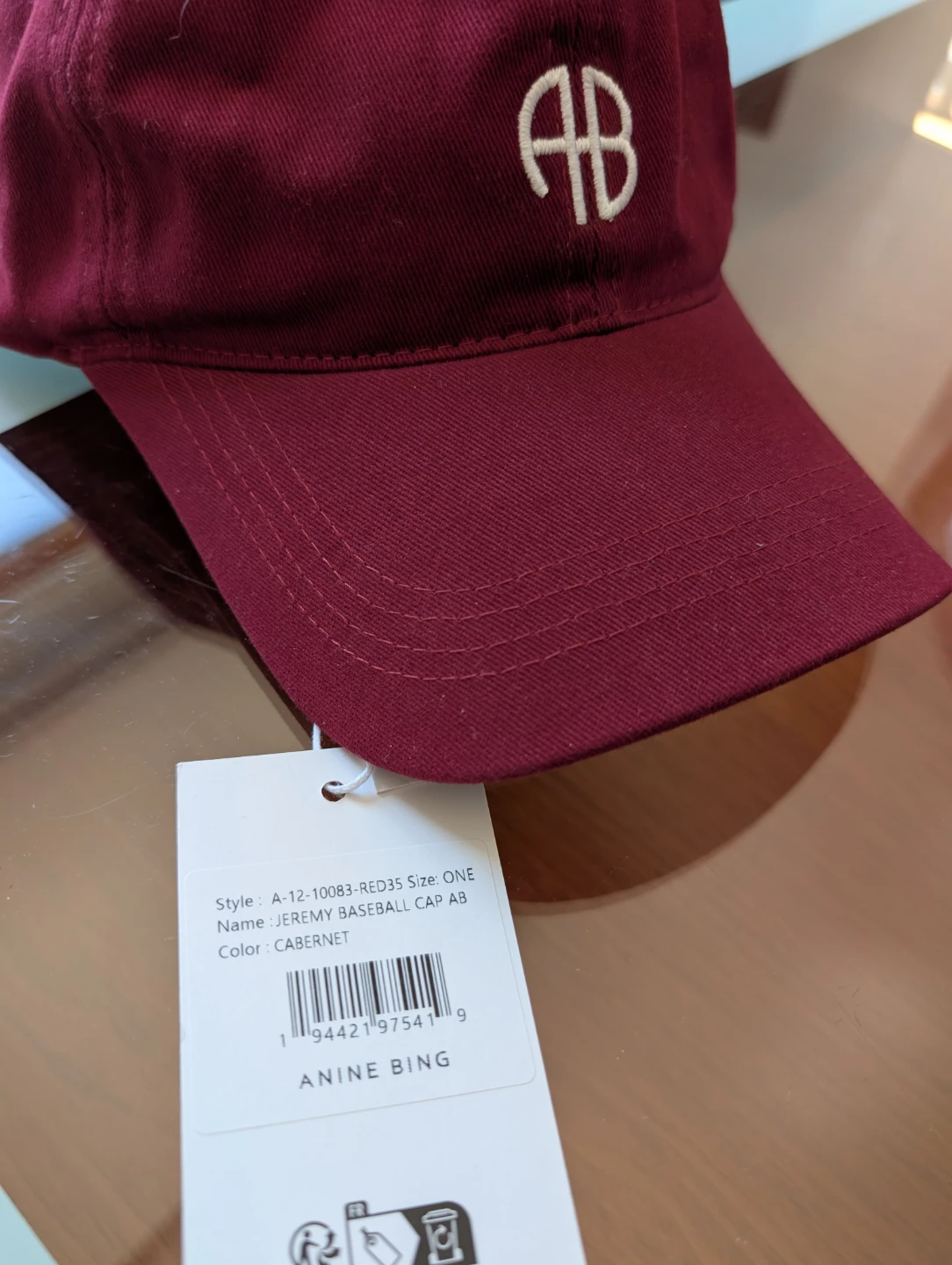 ANINE BING Jeremy Baseball Cap - Cabernet - photo 3