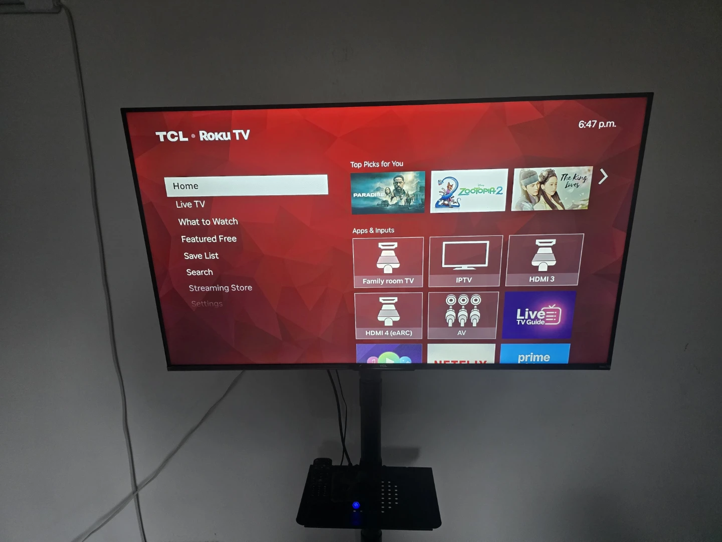 TCL 43" 4K Smart TV + Rolling Stand + IPTV Box + Chromecast - photo 5