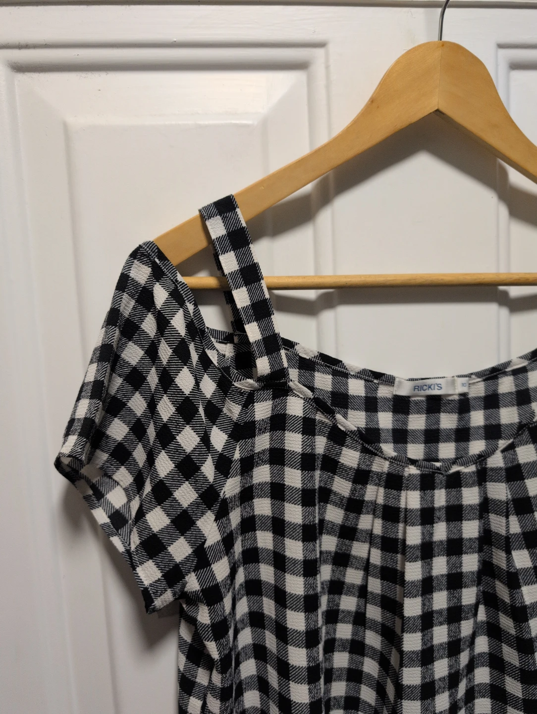 Ricki's Black and White Gingham Top - Size 10 - photo 2