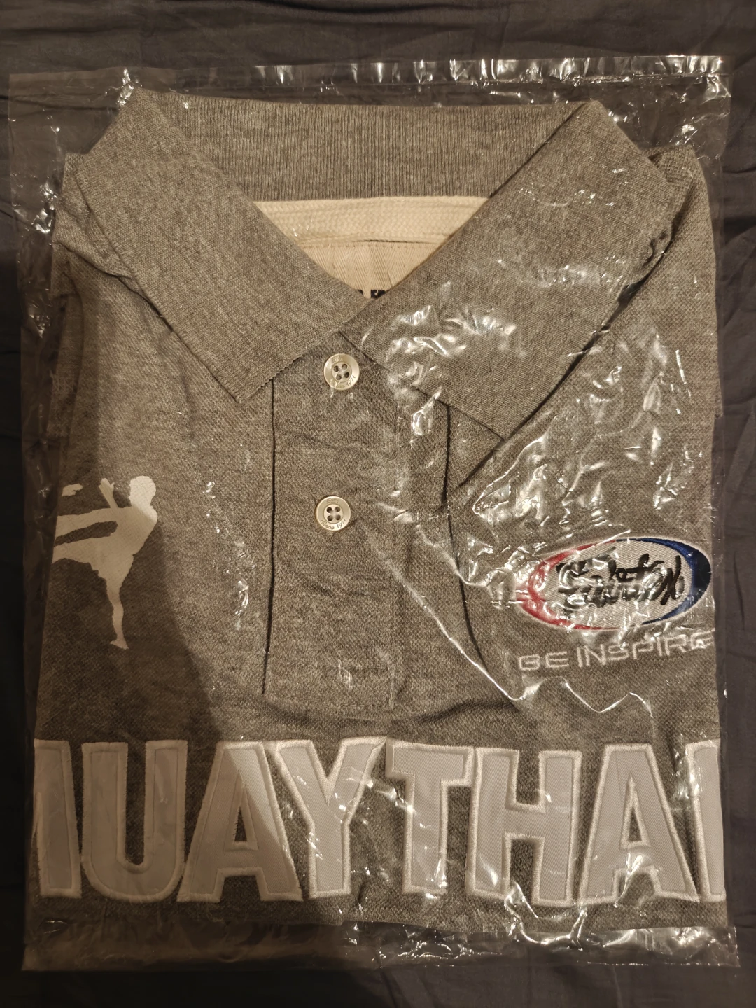 Fairtex PL1 Muay Thai Polo Shirt - Grey, Size S - photo 3