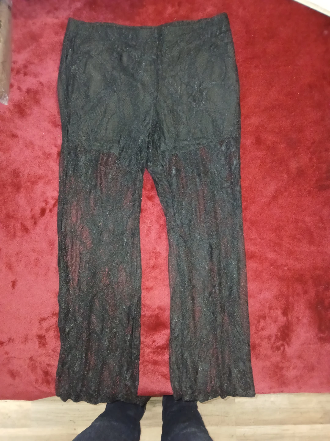 Black Lace Bell Bottom Pants - photo 2