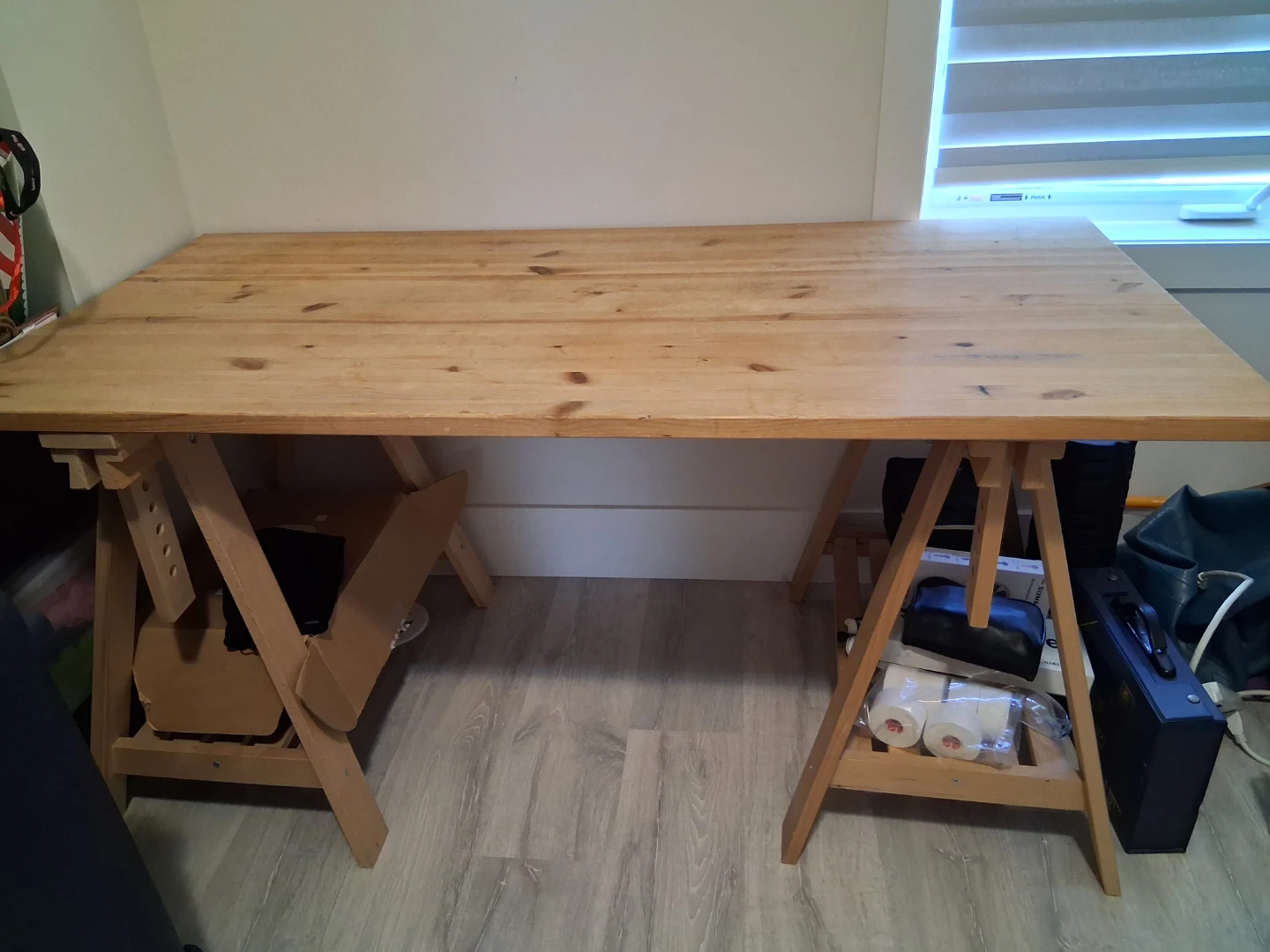 Ikea Wooden Trestle Desk