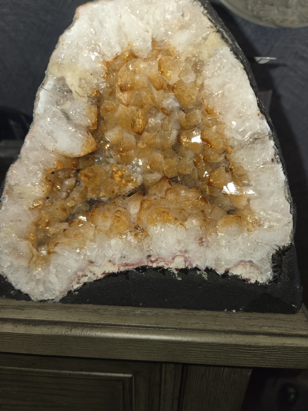 Large Citrine Geode Crystal Cluster