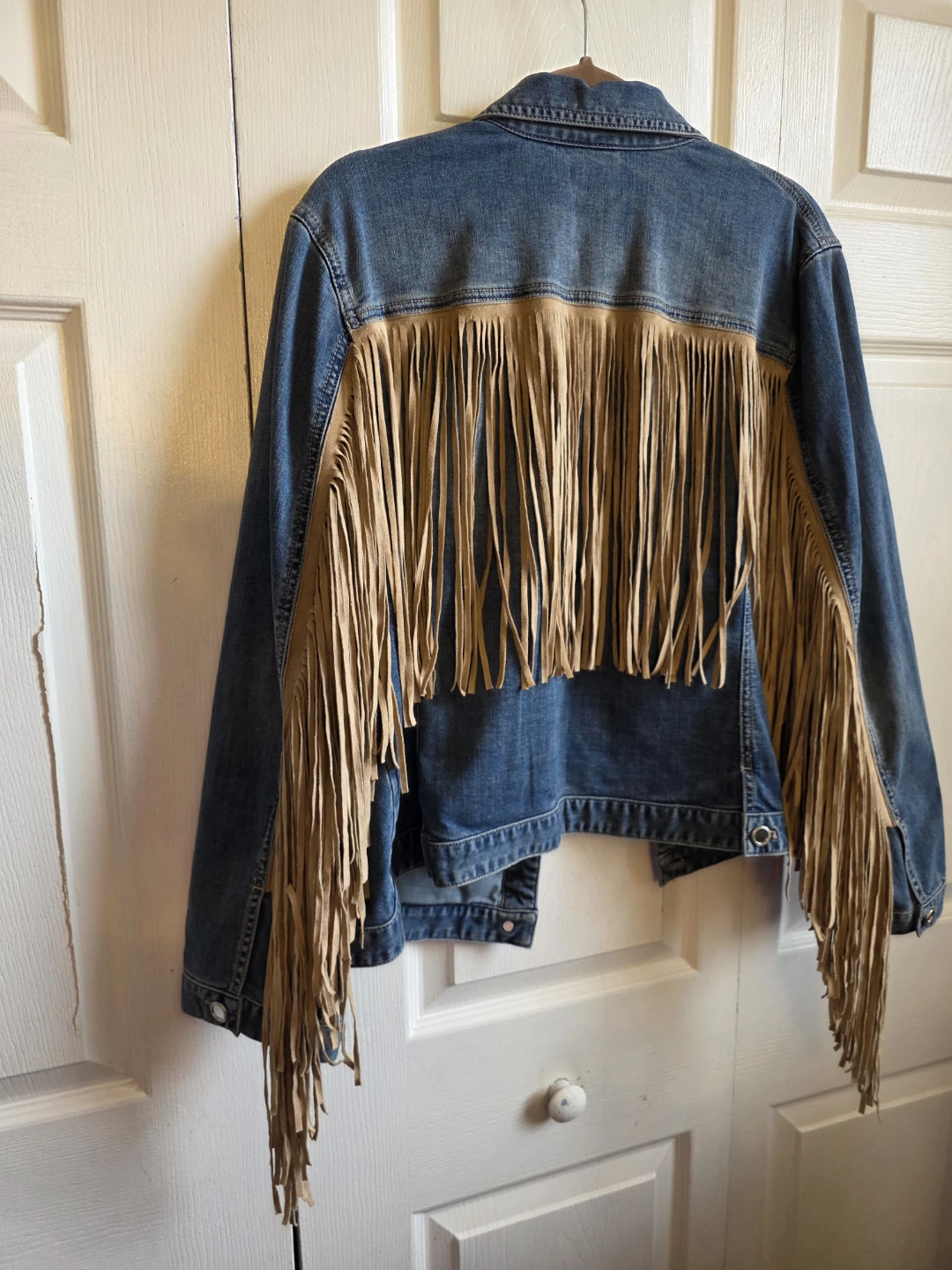 Chicos Denim Jacket with Fringe