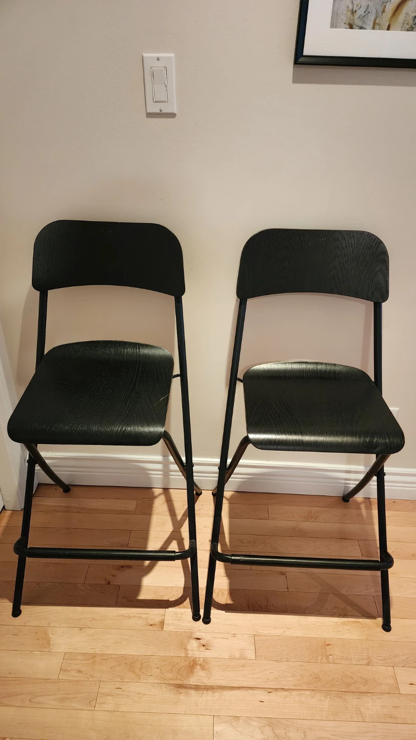 Free: Set of 4 Black Stackable Chairs and 2 Bar Stool chairs - photo 4