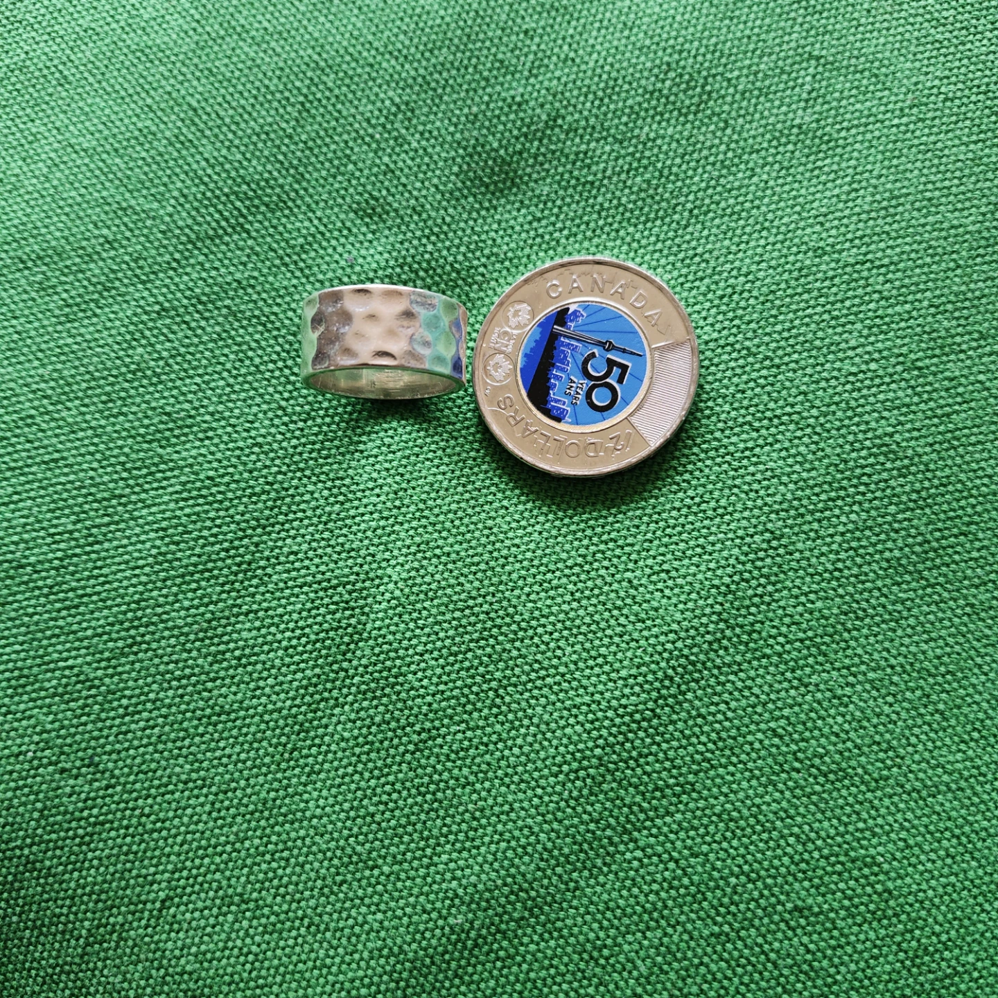 Sterling Silver Hammered Band Ring - photo 5