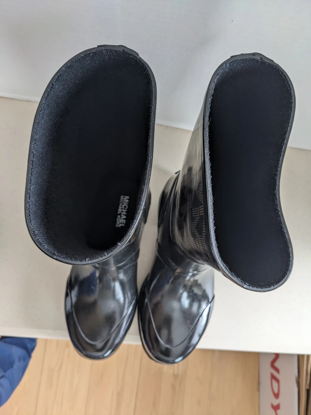 Size 7 Michael Kors Black/Brown Rain Boots - photo 3