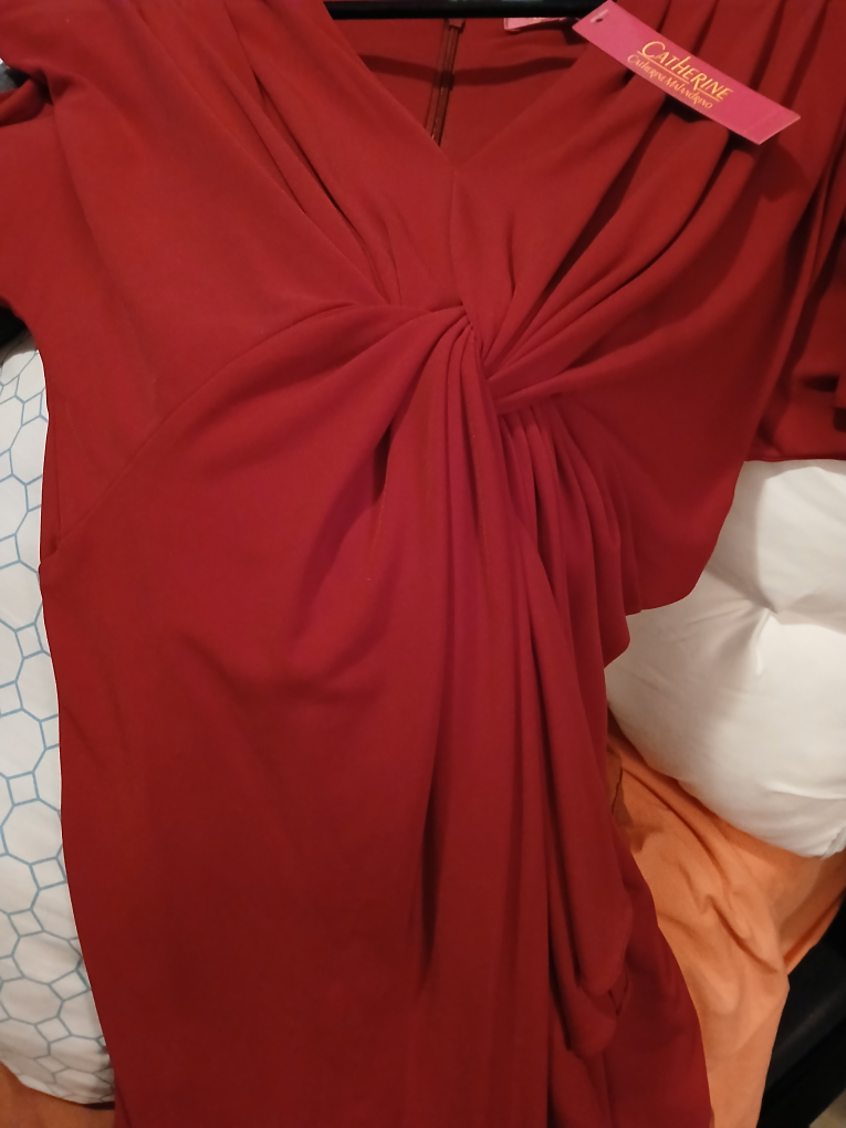 Catherine Malandrino Women's Red V-Neck Twist Front Dress - photo 4