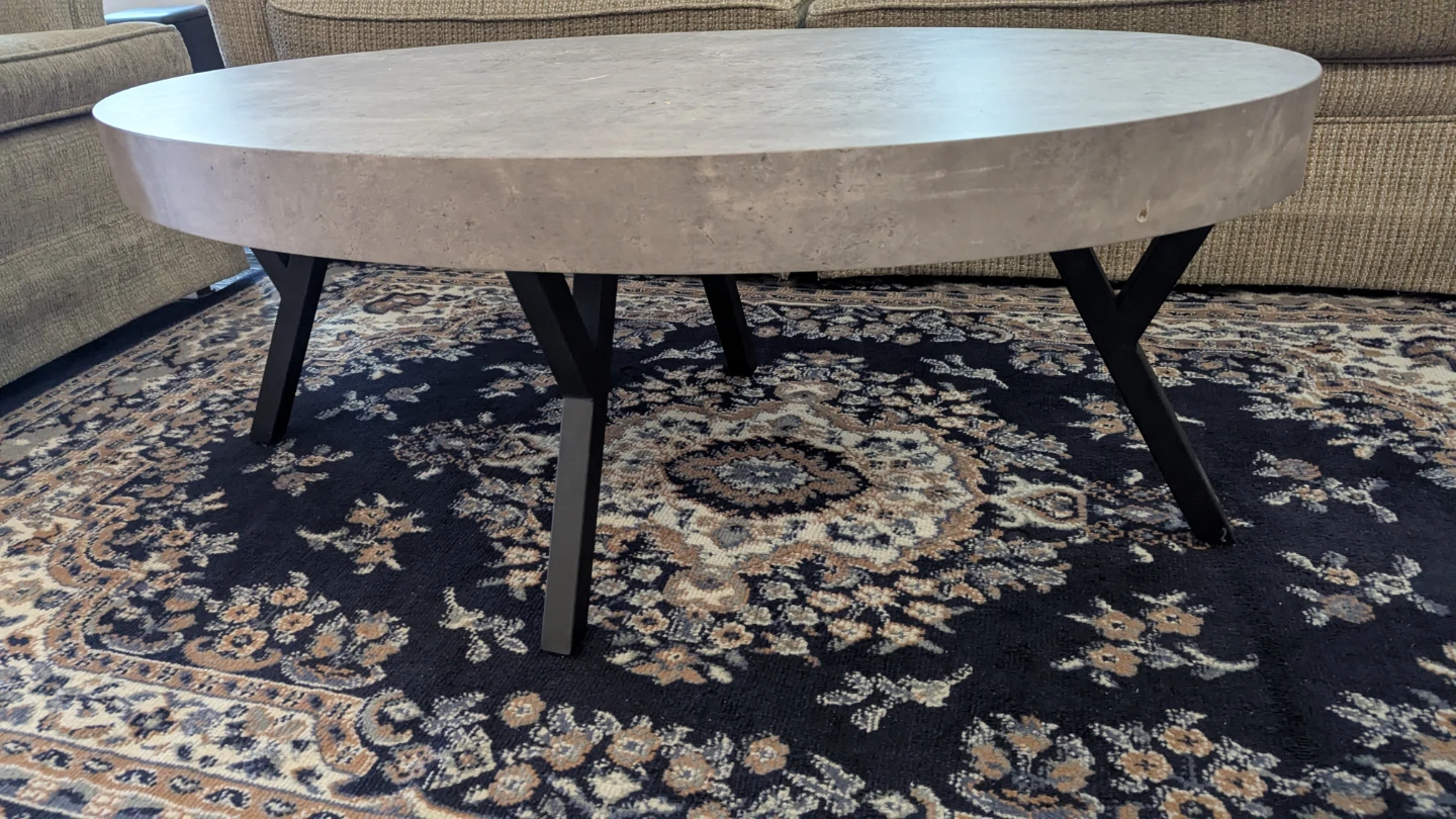 Round Concrete Look Coffee Table - photo 2