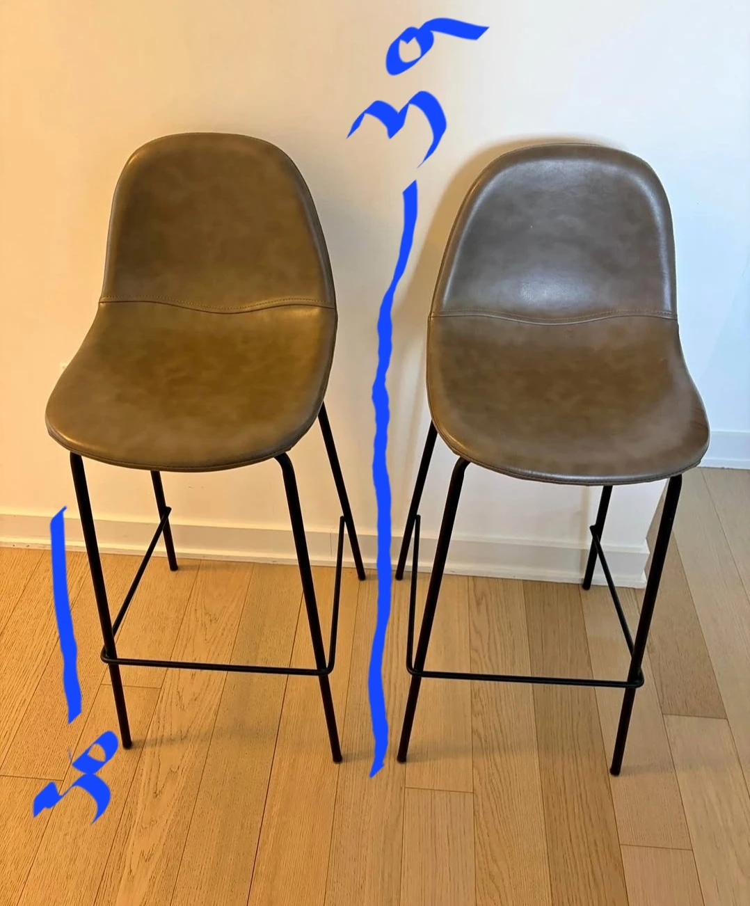 Set of 2 Faux Leather Bar Stools - photo 2